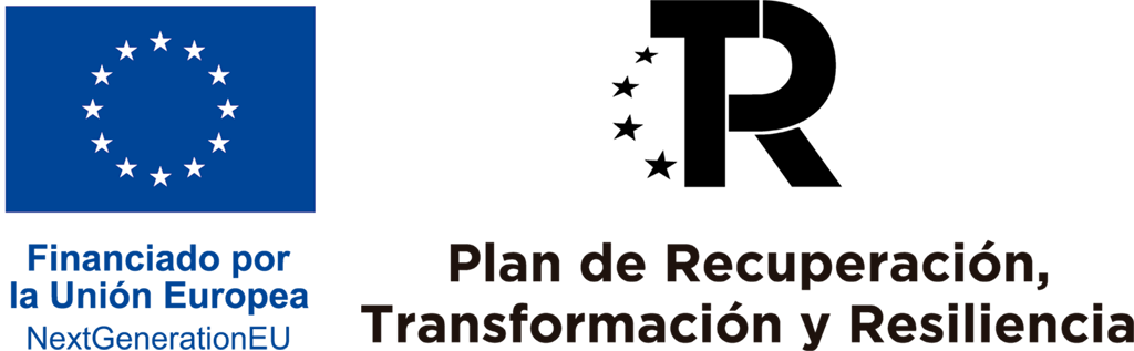Logotipos de Financiado por la Unión Europea el de Plan de recuperación, Transformación y Resiliencia